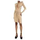 Neutral asymmetric gathered jersey mini dress - size UK 8 - Alexandre Vauthier