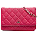 Chanel Pink Classic Lambskin Wallet on Chain