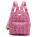 MCM Pink Mini Visetos Stark Backpack
