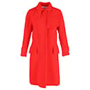 Victoria Beckham Bouclé Coat in Red Wool