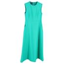 Ärmelloses Kleid „Rochas“ aus blaugrüner Wolle