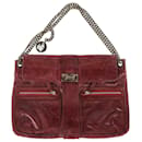 Lanvin Chain Linked Shoulder Bag in Red Leather
