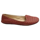 Chaussures plates en nappa rouge intrecciato - Bottega Veneta