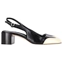 Décolleté Slingback Aeyde con tacco largo in pelle nera