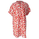 Diane Von Furstenberg bedrucktes V-Ausschnitt-Kleid aus mehrfarbiger Baumwolle
