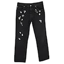 Alexander McQueen Embellished Jeans in Black Cotton Denim - Alexander Mcqueen