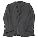 Tom Ford Unstructured Check Blazer in Dark Grey Wool