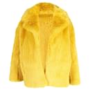 Diane Von Furstenberg Coat in Yellow Faux Fur