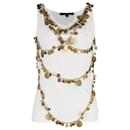 Givenchy Sleeveless Top with Golden Coins in White Cotton