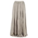 Lanvin Pleated Maxi Skirt in Grey Silk