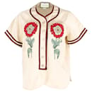 Gucci Loved Embroidered Shirt in Beige Acetate