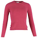 Brunello Cucinelli Elbow-Patch Pullover Sweater in Pink Cashmere