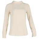 Moschino Button-Sown Shirt in Beige Silk