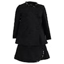 Simone Rocha Embellished Coat and Skirt Set in Black Acrylic