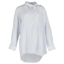 Camicia Balenciaga Asimmetrica a Righe in Cotone Bianco