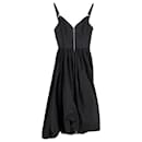 Alexander McQueen Parachute Midi Dress in Black Cotton - Alexander Mcqueen