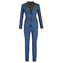 Dolce & Gabbana Blazer and Trousers Set in Blue Cotton