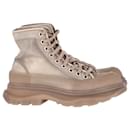 Alexander McQueen Tread Slick Mesh Boots in Beige Nylon - Alexander Mcqueen