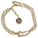 Cinturón de eslabones de cadena con medallón y logo CC de Chanel en metal dorado