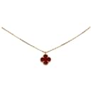 18k Carnelian Sweet Alhambra Pendant Necklace - Van Cleef & Arpels