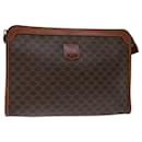 CELINE Macadam Canvas Clutch Bag PVC Brown Auth 68199 - Céline