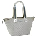 GUCCI GG Canvas Sherry Line Tote Bag Silver Blue 131230 Auth yk11032 - Gucci