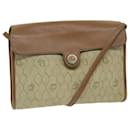Christian Dior Honeycomb Canvas Shoulder Bag PVC Leather Beige Auth bs12456