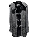 Abrigo de tweed negro con cierre de CC. - Chanel