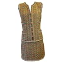 Vestido de pasarela Chanel 14P de tweed multicolor FR 38/40