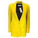 Dries Van Noten Marigold Yellow One-Button Jacquard Jacket - Autre Marque