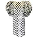 Dries van Noten white / Black Polka Dot Printed Puff Sleeved Cotton Dali Dress - Autre Marque