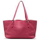 Pink Bottega Veneta Medium Intrecciato Cesta Tote Bag