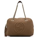 Borsa a tracolla con catena Gucci Soho marrone