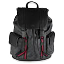 Gucci Black GG Supreme Canvas Double Buckle Backpack