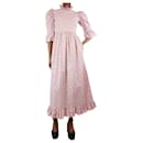 Pink high-neck floral printed midi dress - size UK 4 - Autre Marque