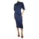 Blue high-neck fitted midi dress - size UK 6 - Prada