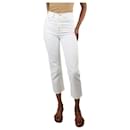 Calça jeans branca com corte alto e perna reta - tamanho UK 6 - Acne