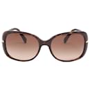 Braune, übergroße Sonnenbrille in Schildpattoptik - Prada