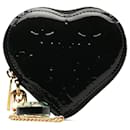 Portamonete Louis Vuitton con monogramma nero Vernis Heart