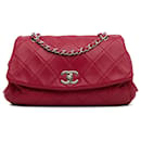 Chanel Red Quilted Calfskin Curvy Flap
