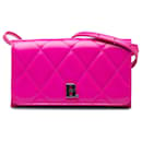 Balenciaga Pink Quilted Touch B Crossbody Bag