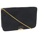 Christian Dior Chain Shoulder Bag Canvas Navy Auth bs12458