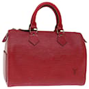 Louis Vuitton Epi Speedy 25 Bolso De Mano Rojo Castellano M43017 LV Auth 67953