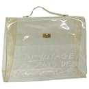 HERMES Vinyl Kelly Hand Bag Vinyl Clear Auth 68038 - Hermès