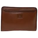 Burberrys Clutch Bag Leather Brown Auth bs12490 - Autre Marque