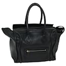 CELINE Luggage Phantom Tote Bag Leather Black Auth hk1138 - Céline