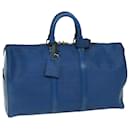 Louis Vuitton Epi Keepall 45 Boston Bag Blue M42975 LV Auth bs12529