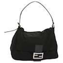 FENDI Mamma Baguette Shoulder Bag Nylon Black Auth yk11053 - Fendi