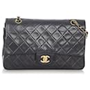 Black Chanel Small Classic Lambskin Leather lined Flap Bag