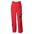 Undercover by Jun Takahashi Red / Tan Lace Trimmed Crepe Trousers - Autre Marque